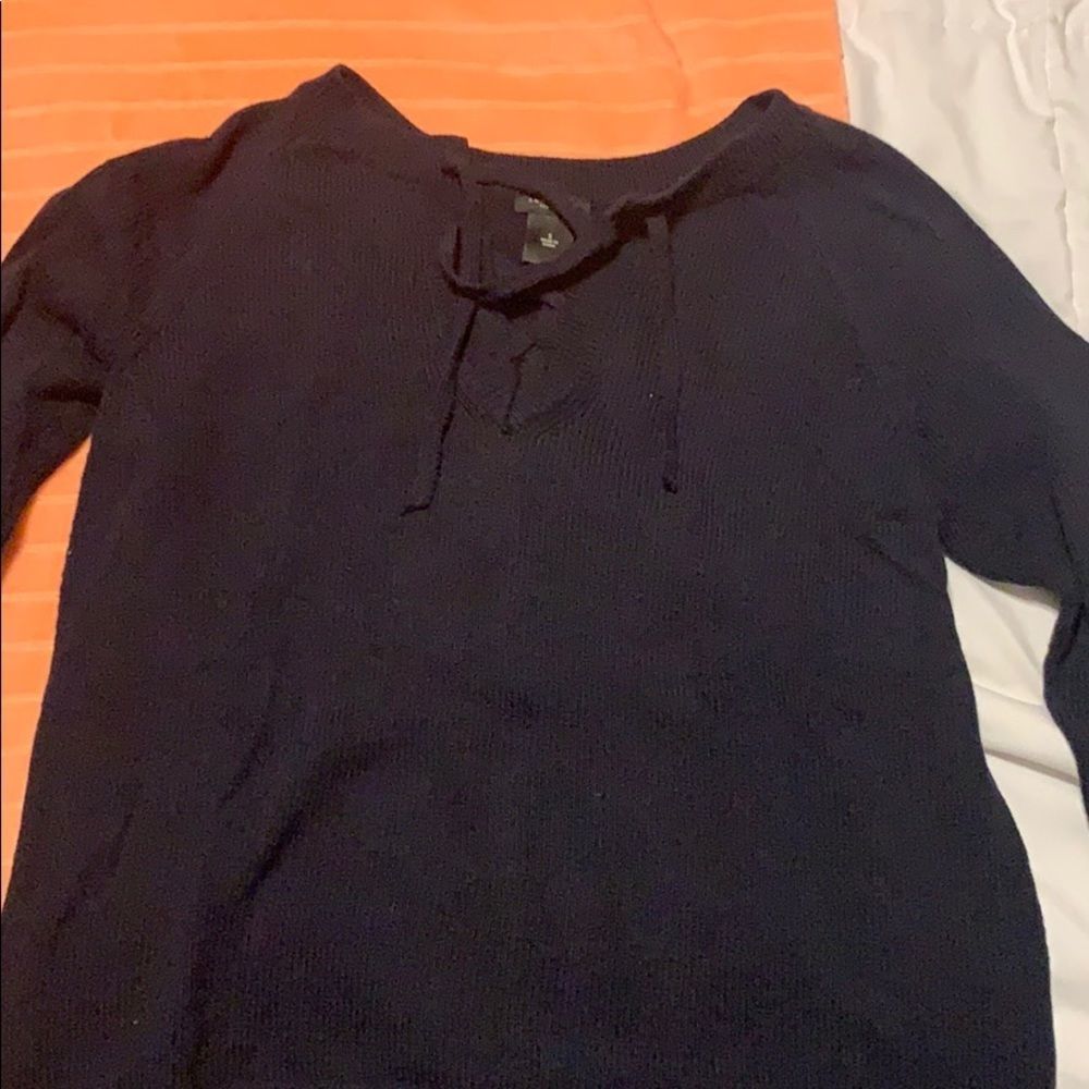 Ann Taylor Lace Up Sweater